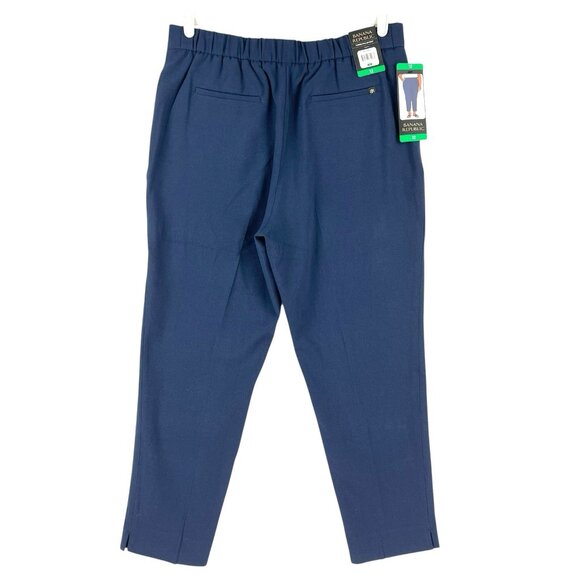 Banana Republic Women's Pull-on Tapered Stretch Blue Pants Size 12 High Rise NWT - Picture 2 of 15